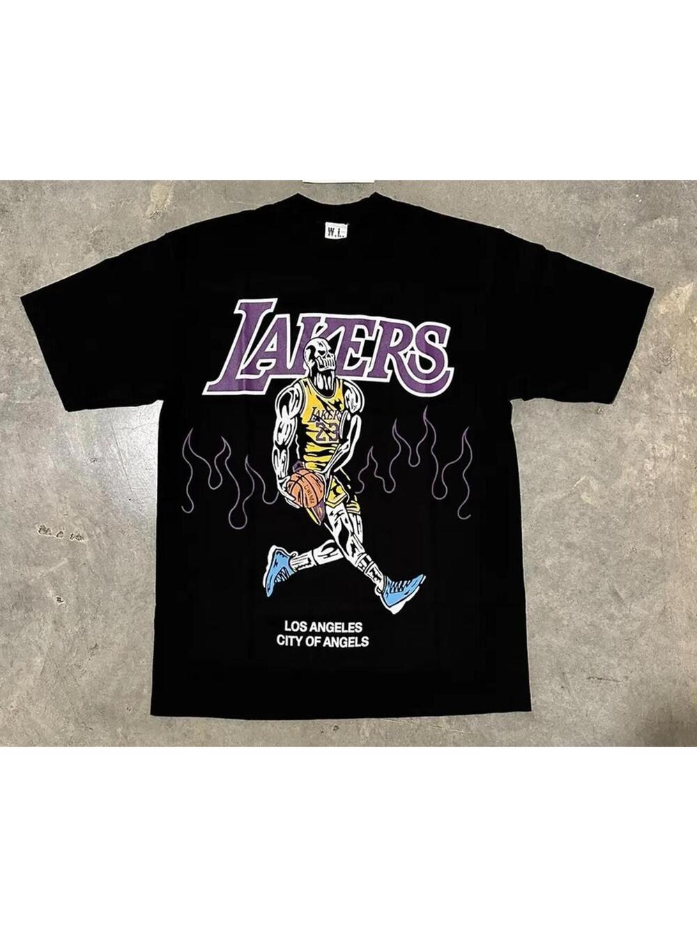 Warren Lotas Lakers Lebron Flames Tee Black - Small